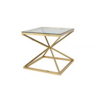 Стол приставной 65x65x60 matte gold  ROOMERS FURNITURE