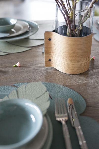 Ваза для цветов с деревянной отделкой, цвет натуральный дуб, LIND DNA 87054