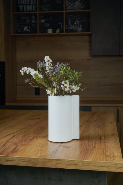 Ваза для цветов с кожаной отделкой белая, Vero VR-03WT