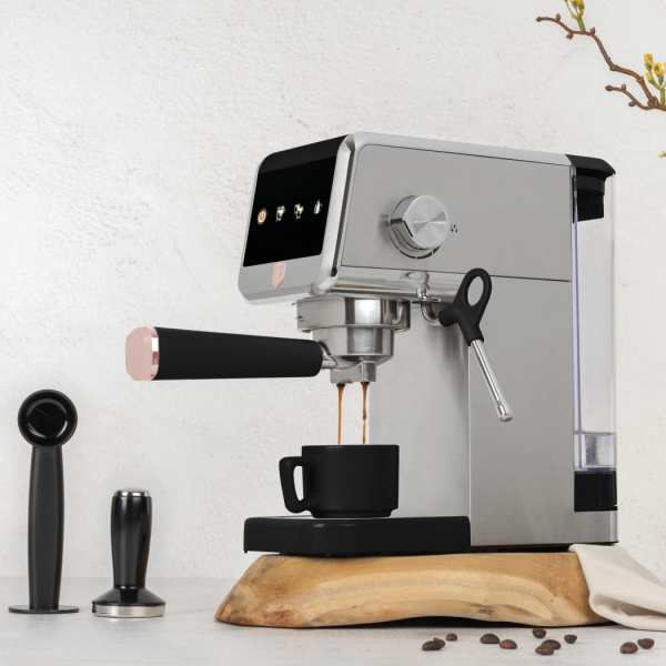 Кофеварка цифровая эспрессо электрическая, Berlinger Haus, black/rose gold, черный     (2)     BH/9622