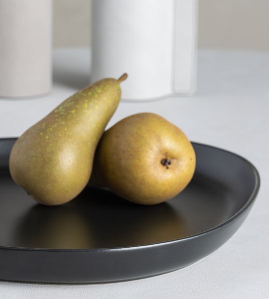 Тарелка сервировочная (35х30х13 см) каменная керамика, черный, цвет черный, LIND DNA 990164