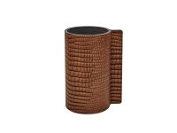 Ваза для цветов с кожаной отделкой, цвет коньячный, LIND DNA 9814