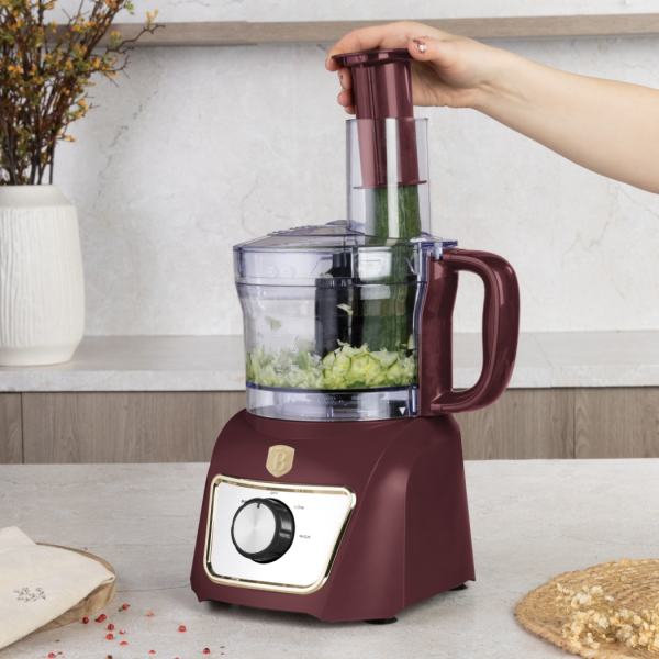 Кухонный комбайн 8 в 1, электрический, матовый бордо, Leonardo BERLINGER HAUS
