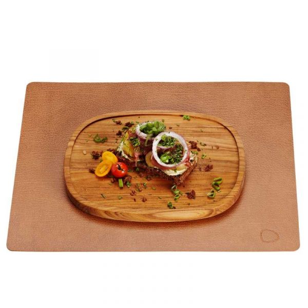 Сервировочная салфетка из натуральной кожи прямоугольная 30х40 см, цвет рыжий, Bull LIND DNA 98404