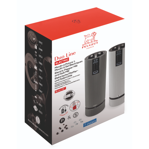 Набор: мельница для соли и мельница для перца электрические, 15 см, Line Z, цвет алюминий, карбон Peugeot 2/4314800