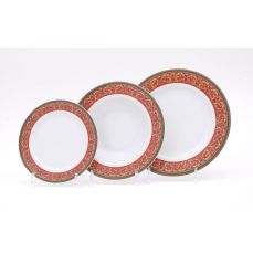 Набор тарелок Сабина 18 предметов (19+23+25 см) Красная лента 02160129-0979 LEANDER