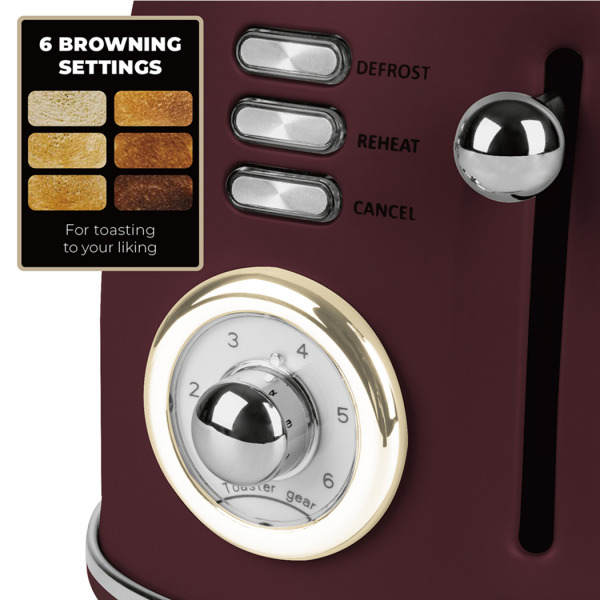 Тостер электрический, пластик, матовый бордо, Leonardo BERLINGER HAUS
