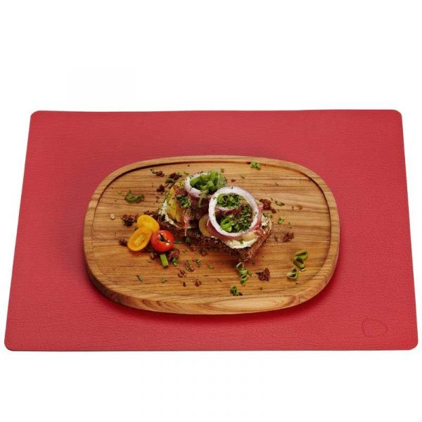 Сервировочная салфетка из натуральной кожи прямоугольная 30х40 см, цвет красный, Bull LIND DNA 98407