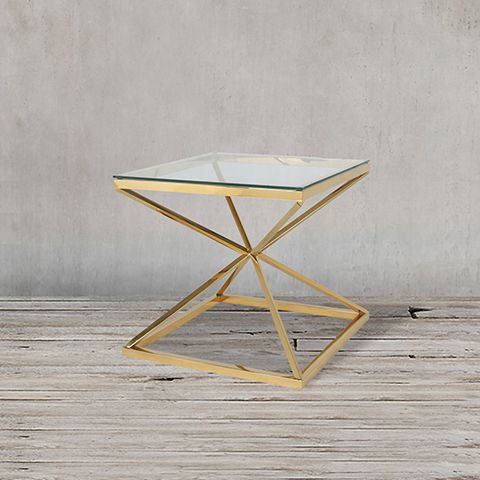 Стол приставной 65x65x60 matte gold  ROOMERS FURNITURE