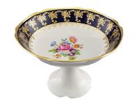 Ваза для фруктов на ножке Мэри-Энн 23 см Кобальт, мелкие цветы 03116154-0086 LEANDER