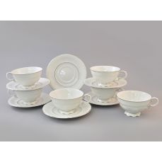 Набор чашек низких с блюдцем 6шт 200 мл Платиновый кант 07160425-1138 LEANDER