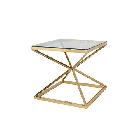 Стол приставной 65x65x60 matte gold  ROOMERS FURNITURE