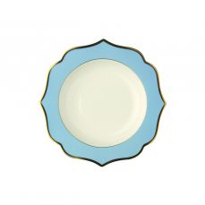 Тарелка суповая из костяного фарфора 22 см, слоновая кость/голубой/золотой LE COQ
