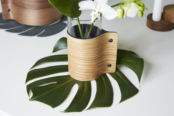 Ваза для цветов с деревянной отделкой, цвет натуральный дуб, LIND DNA 87054