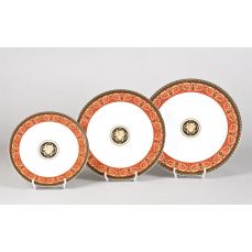 Набор тарелок Сабина 18 предметов (19+23+25 см) Версаче, красная лента 02160129-B979 LEANDER