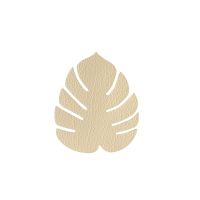 Подставка под кружку из натуральной кожи лист монстеры 14х12 см, цвет золотой, LIND DNA 990089