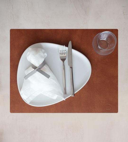 Сервировочная салфетка из натуральной кожи прямоугольная 30х40 см, цвет рыжий, Bull LIND DNA 98404