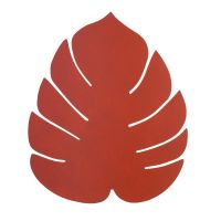 Сервировочная салфетка из натуральной кожи лист монстеры 42х35 см, цвет кирпичный, NUPO LIND DNA 990084