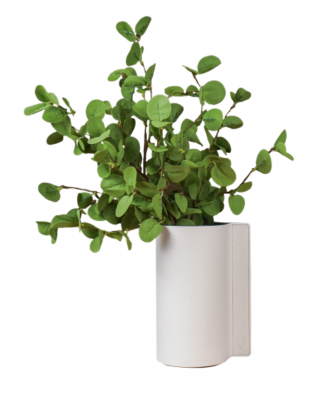 Ваза для цветов с кожаной отделкой кремовая, Vero VR-03CR