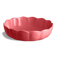 Форма для выпечки круглая с волнистыми бортами, 27 см, керамика, розовый, Madlen EMILE HENRY