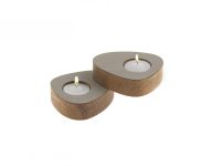 Магнитные подсвечники для чайных свечей фигурные, набор 2 шт, цвет светло-серый, NUPO LIND DNA 981765