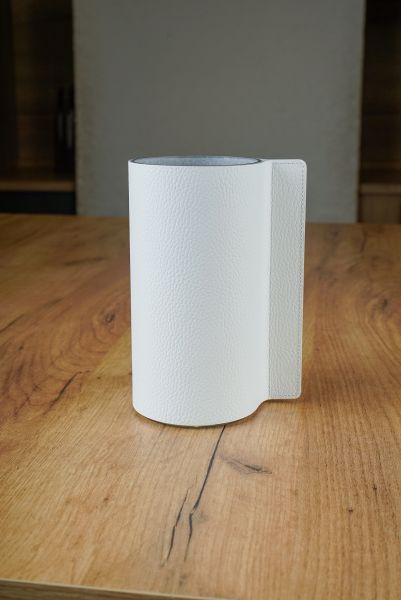 Ваза для цветов с кожаной отделкой белая, Vero VR-03WT