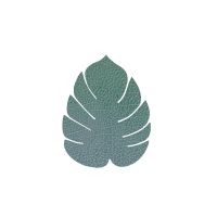 Подставка под кружку из натуральной кожи лист монстеры 14х12 см, цвет пастельный зеленый, LIND DNA 989961