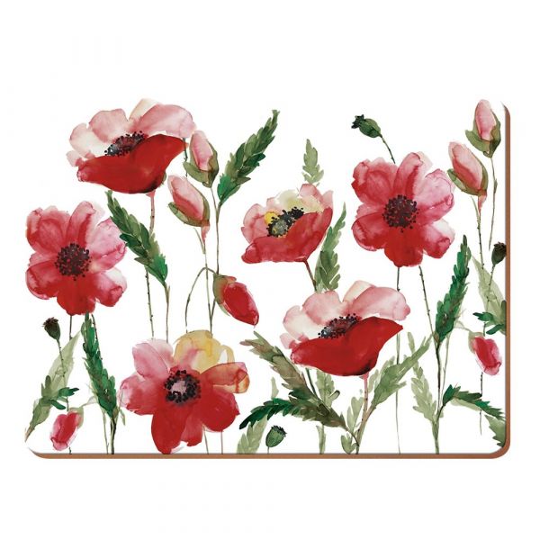 Набор 4 подставки Watercolour Poppy 40x29 Creative Tops 