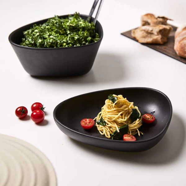 Тарелка глубокая, каменная керамика, цвет черный, LIND DNA 990167