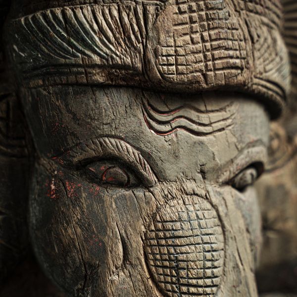 Декоративная панель XIX век, Индия 46x10x102 см natural ROOMERS ANTIQUE