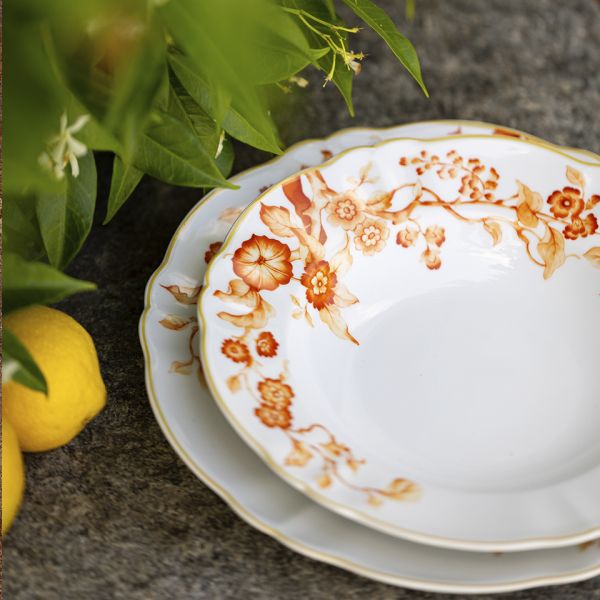 Чайная кружка 200 мл FLORENTIUS, фарфор, белый/оранжевый LE COQ