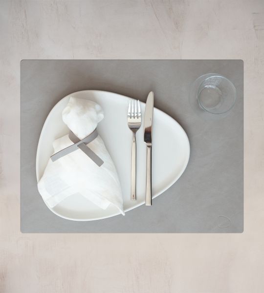 Сервировочная салфетка из натуральной кожи прямоугольная 30х40 см, цвет светло-серый, NUPO LIND DNA 981170