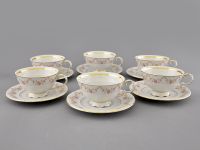 Набор чашек 200 мл с блюдцем Соната 6 шт Мелкие цветы 07160425-0158 LEANDER