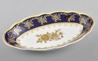 Блюдо овальное Мэри-Энн 23 см Золотая роза, кобальт 03111726-0431 LEANDER
