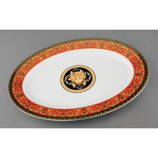 Блюдо овальное Сабина 35 см Версаче, красная лента 02111523-B979 LEANDER