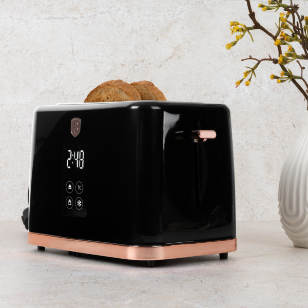 Набор цифровой чайник и цифровой тостер,  электрические, black/rose gold, черный BERLINGER HAUS
