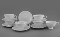 Набор чашек 200 мл с блюдцем Соната 6 шт Белый фарфор 07160425-0000 LEANDER
