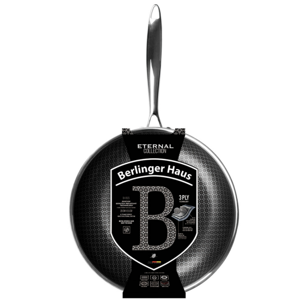 Сковорода 28 см, серебристый-черный Eternal BERLINGER HAUS