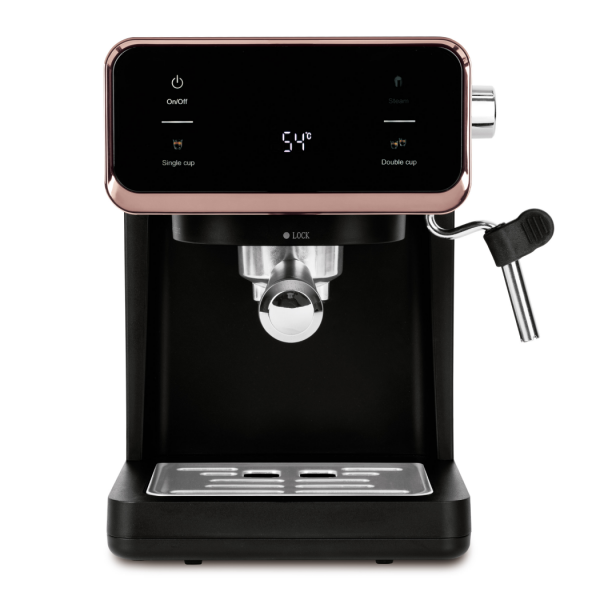 Кофеварка цифровая эспрессо 3 в 1, электрическая, black/rose gold, черный BERLINGER HAUS
