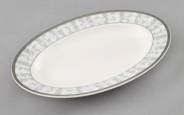 Блюдо овальное Сабина 22 см Серый орнамент 02111735-1013 LEANDER