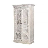 Шкаф 117x46x206 см bleached white 3119B ROOMERS FURNITURE