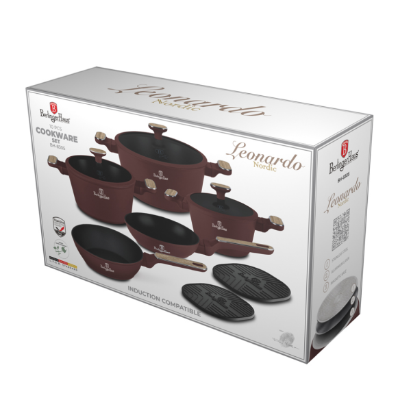 Набор посуды 10 предметов, бордовый, Leonardo Nordic , бордовый BERLINGER HAUS