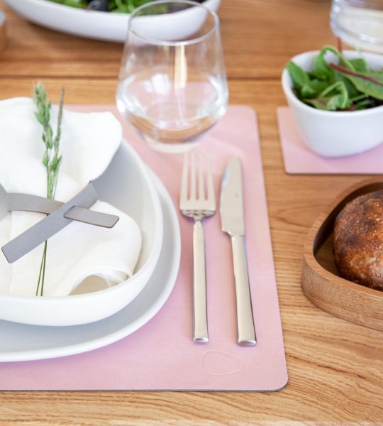 Сервировочная салфетка из натуральной кожи прямоугольная 30х40 см, цвет розовый, NUPO LIND DNA 98323