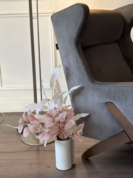 Ваза для цветов с кожаной отделкой белая, Vero VR-03WT