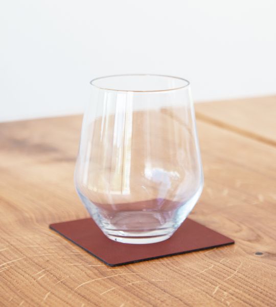 Подставка под кружку из натуральной кожи квадратный 10x10 см, цвет кирпичный, NUPO LIND DNA 990000
