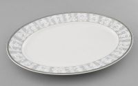 Блюдо овальное Сабина 35 см Серый орнамент 02111523-1013 LEANDER