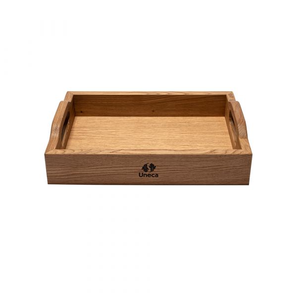 Поднос дубовый с ручками 32х23х6 Uneca