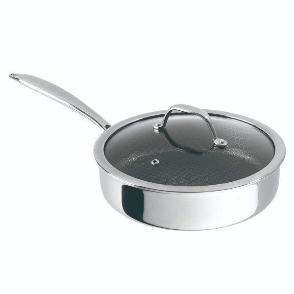 Сковорода глубокая с крышкой 24 см, серебристый-черный Eternal BERLINGER HAUS
