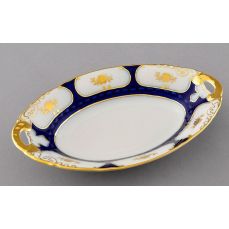Блюдо овальное Соната 17 см Золотой цветок, кобальт 07116123-0443 LEANDER