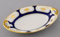 Блюдо овальное Соната 17 см Золотой цветок, кобальт 07116123-0443 LEANDER